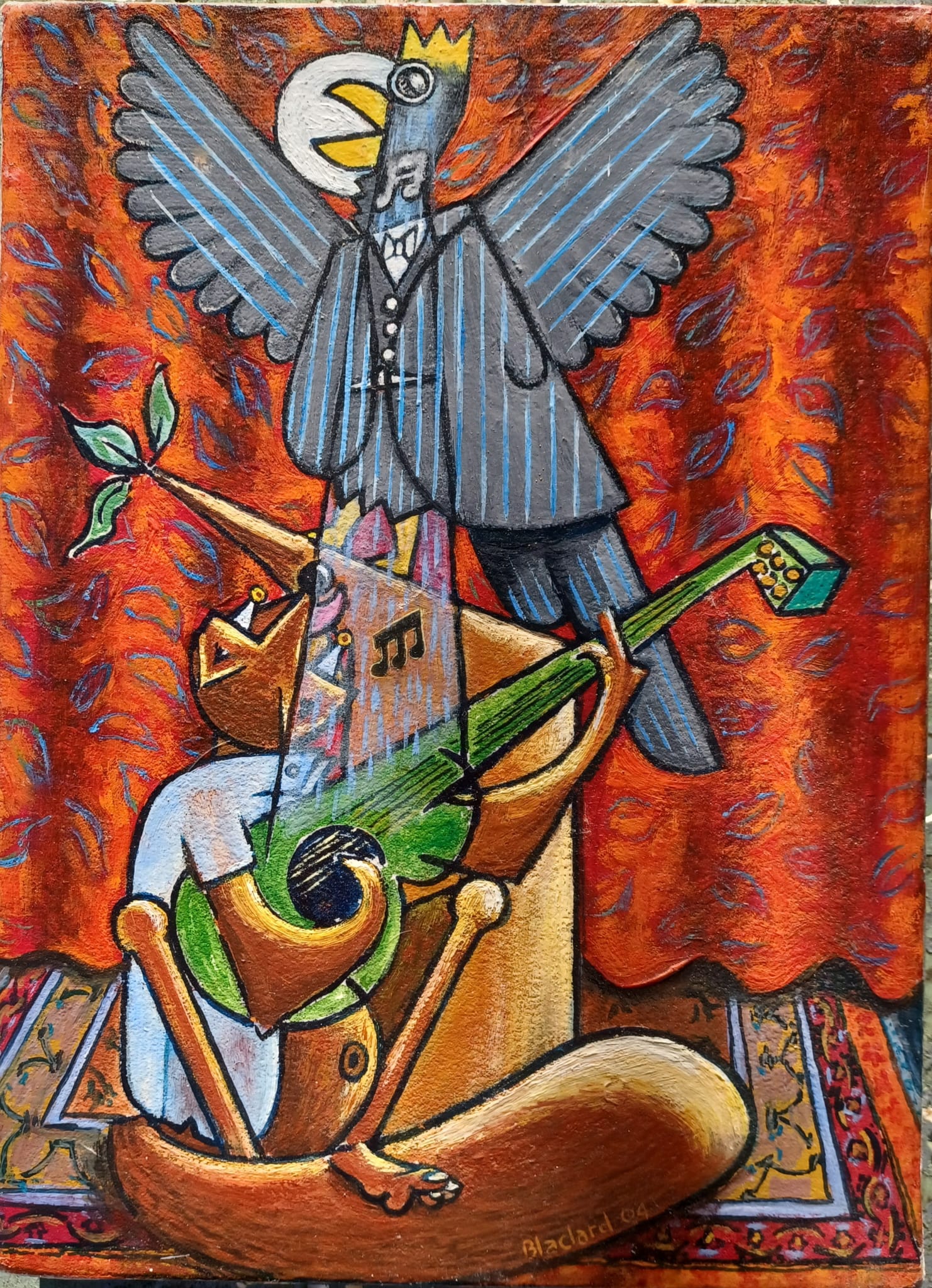 Le corbeau et le renard sur tapis