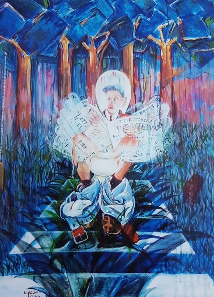 Reader nature — Huile sur toile, 1m x 75cm, œuvre de Daniel Blaclard (BLACDAN)