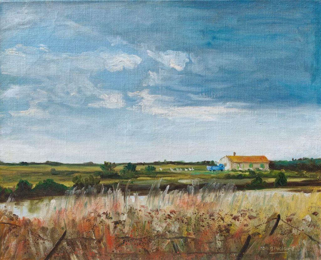 Paysage île de Ré — Peinture à l'huile sur toile, 41 cm x 33 cm, œuvre de Daniel Blaclard (BLACDAN)