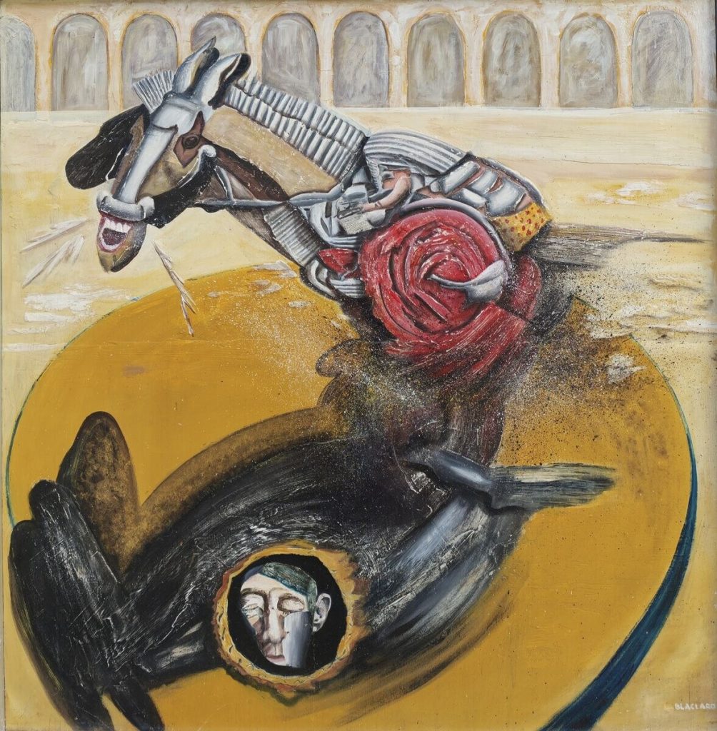 Char No 3 — Acrylique et mixte sur bois, 1m 25 x 1m 23, œuvre de Daniel Blaclard (BLACDAN)