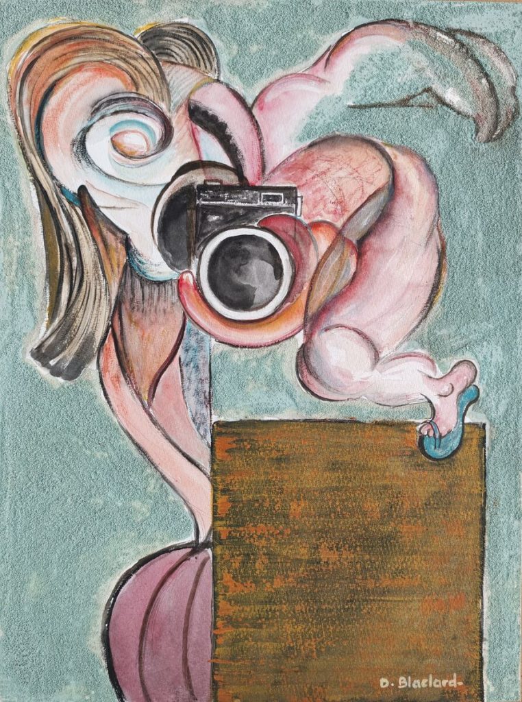 Clic — Acrylique et sable sur papier, 30cm x 20cm, œuvre de Daniel Blaclard (BLACDAN)