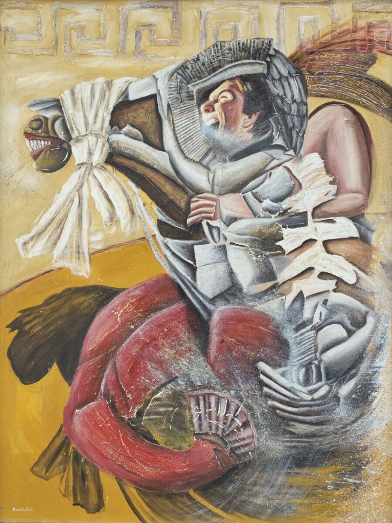 Combat Des Habitudes — Acrylique et mixte sur bois, 1m 55 x 1m 15, œuvre de Daniel Blaclard (BLACDAN)