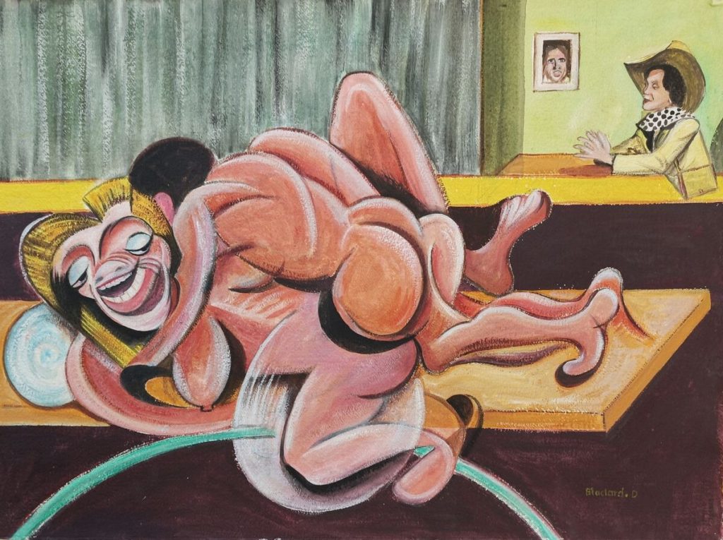 Couple — Acrylique sur papier, 77cm x 57cm, œuvre de Daniel Blaclard (BLACDAN)