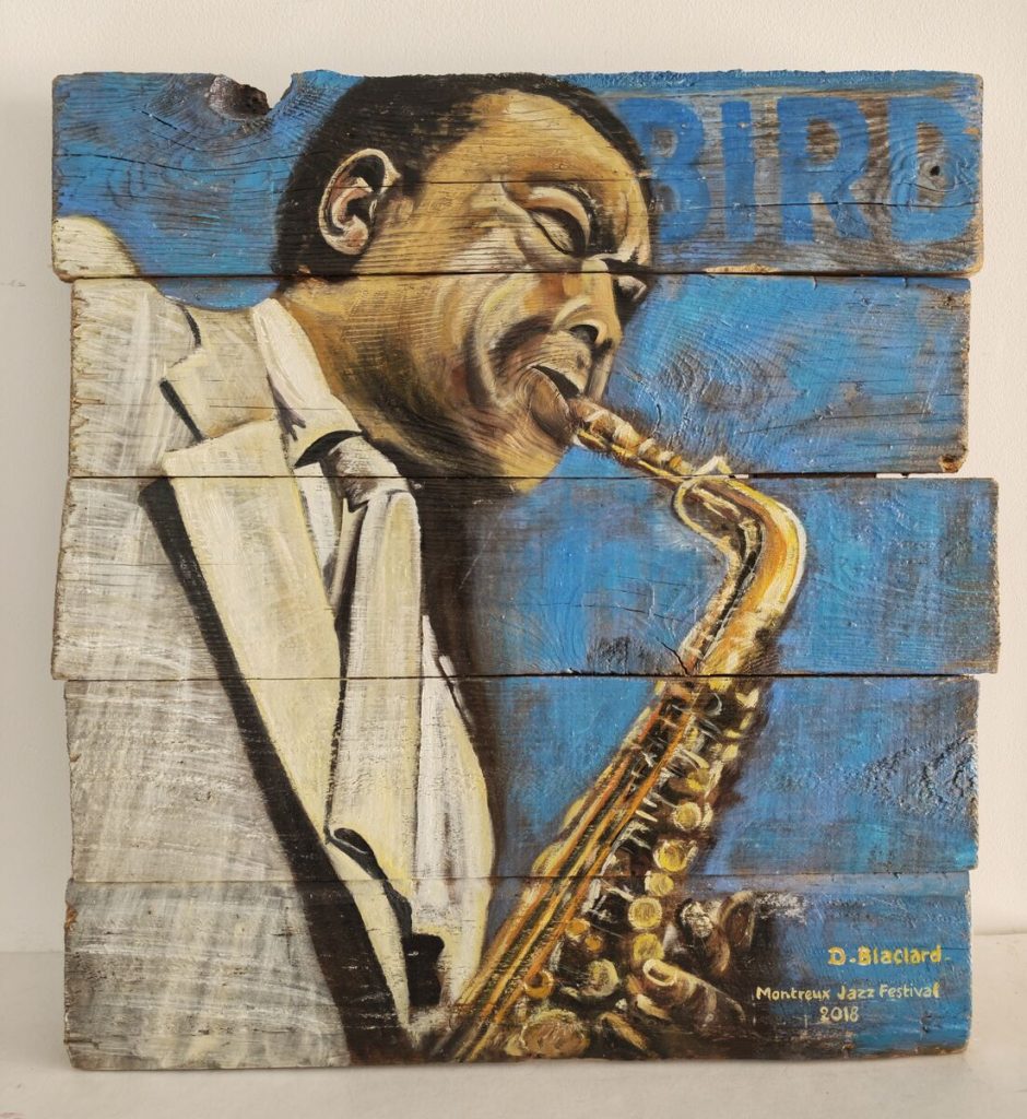 Bird — Peinture acrylique sur planches de palettes, À préciser, œuvre de Daniel Blaclard (BLACDAN)