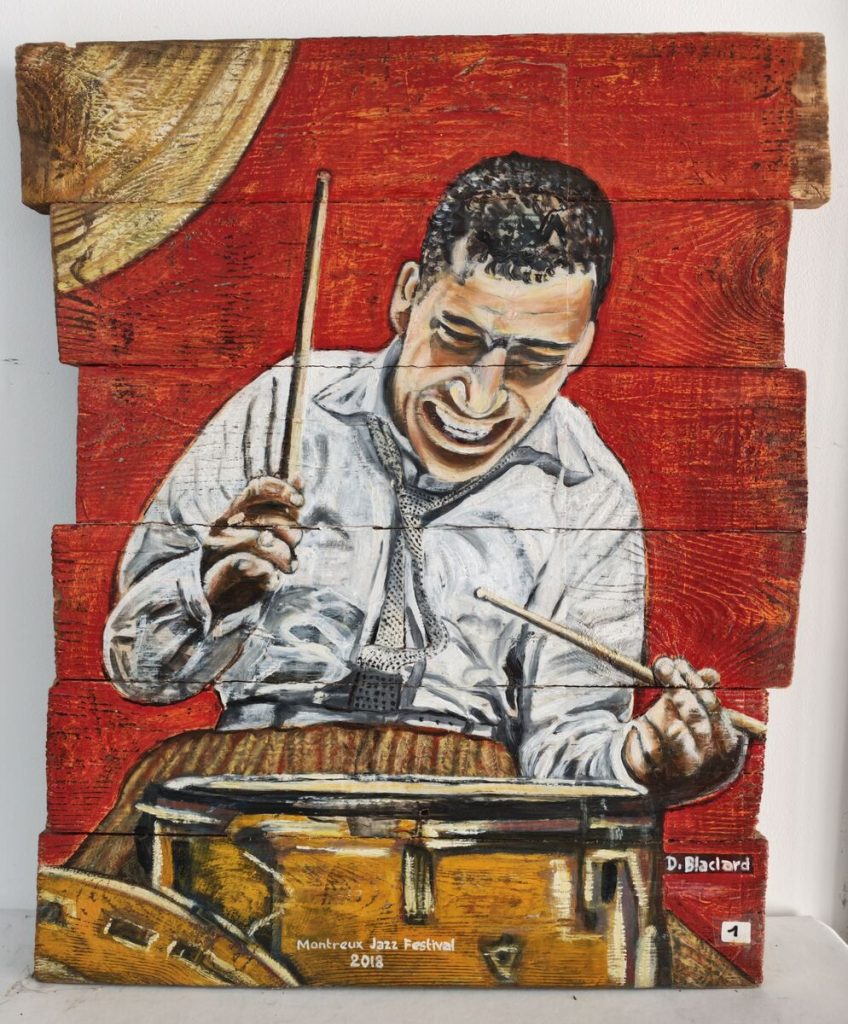 Le Batteur — Peinture acrylique sur planches de palettes, À préciser, œuvre de Daniel Blaclard (BLACDAN)