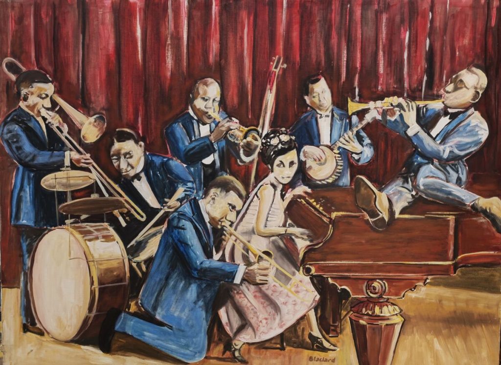 L&rsquo;Orchestre — Peinture acrylique sur toile, À préciser, œuvre de Daniel Blaclard (BLACDAN)