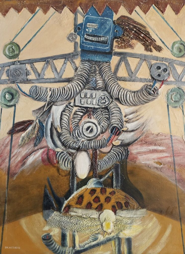 La Mécanique de l&rsquo;Arène — Peinture acrylique et mixte sur toile, À préciser, œuvre de Daniel Blaclard (BLACDAN)