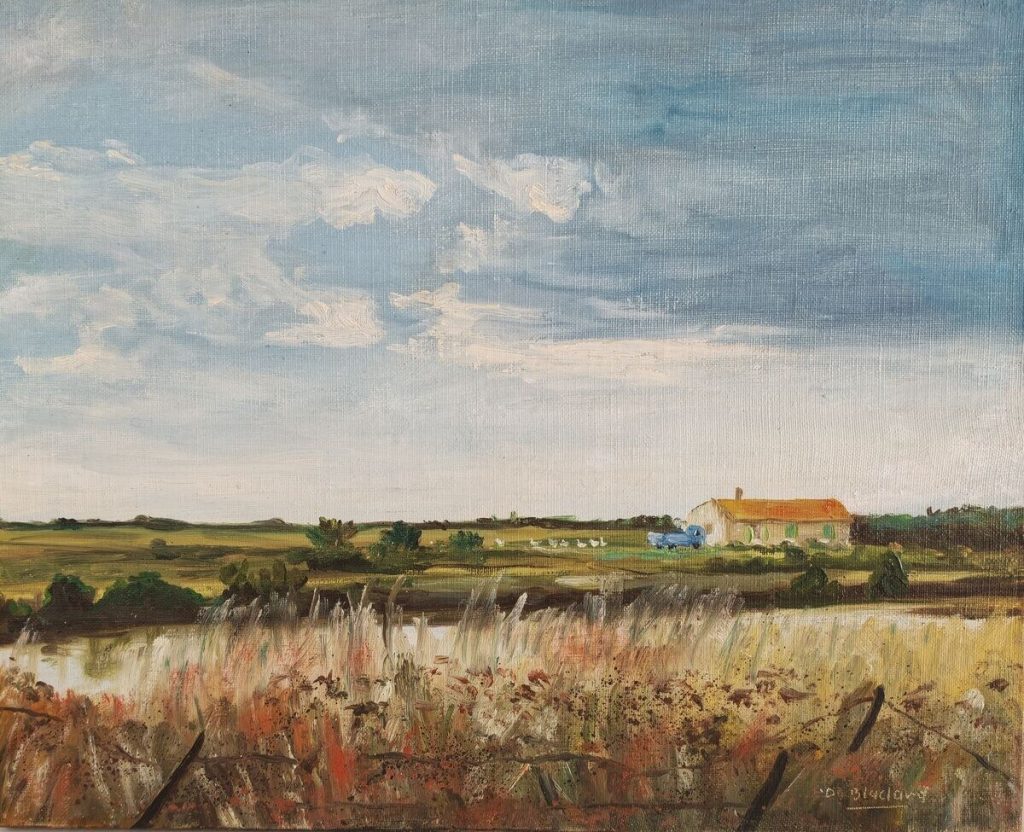 Paysage île de Ré — Peinture à l'huile sur toile, 41 cm x 33 cm, œuvre de Daniel Blaclard (BLACDAN)