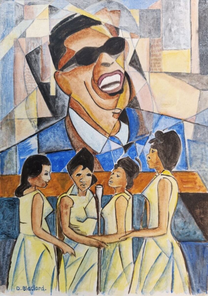Ray — Peinture acrylique sur papier, 32 cm x 24 cm, œuvre de Daniel Blaclard (BLACDAN)