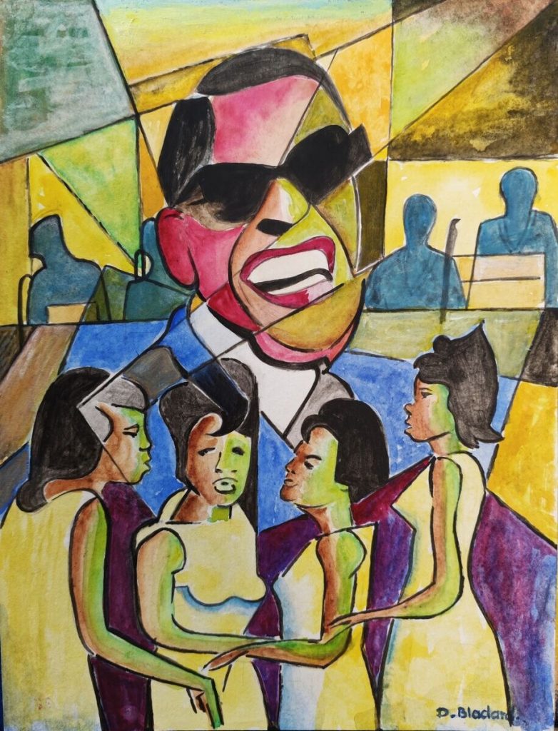 Ray — Peinture acrylique sur papier, 32 cm x 24 cm, œuvre de Daniel Blaclard (BLACDAN)