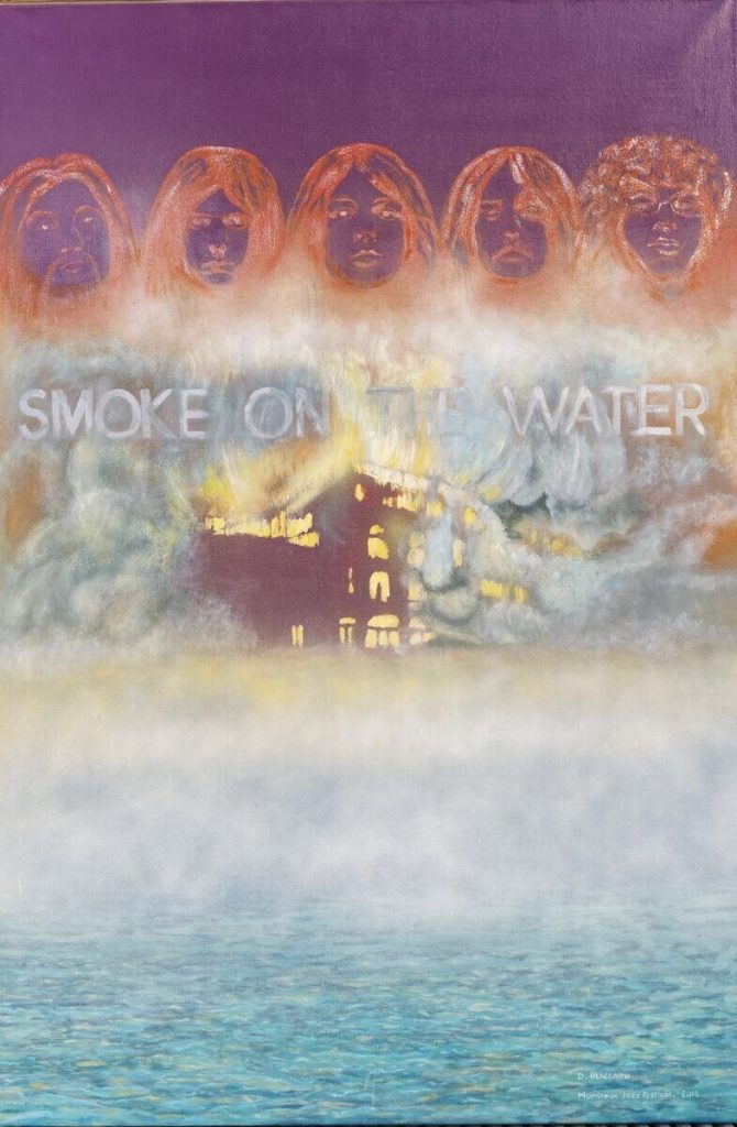 Smoke on the water — Peinture acrylique sur toile, 1m 50 x 1m, œuvre de Daniel Blaclard (BLACDAN)